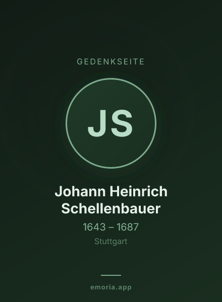 Gedenkportrait von Johann Heinrich Schellenbauer