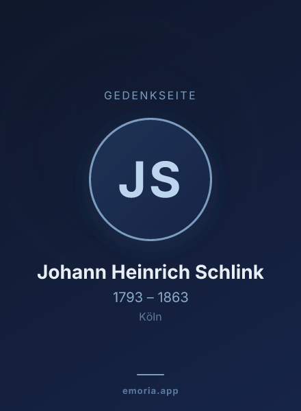 Gedenkportrait von Johann Heinrich Schlink