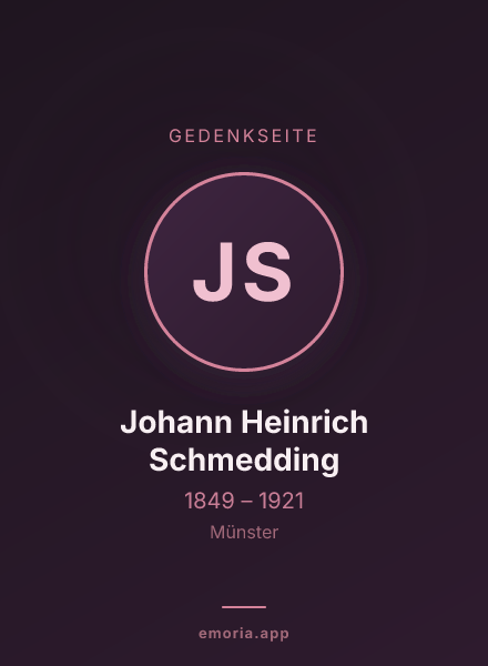 Gedenkportrait von Johann Heinrich Schmedding