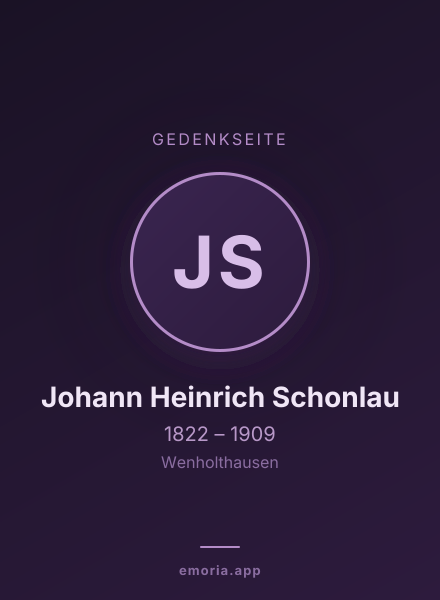 Gedenkportrait von Johann Heinrich Schonlau
