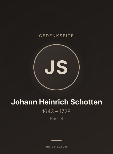 Gedenkportrait von Johann Heinrich Schotten