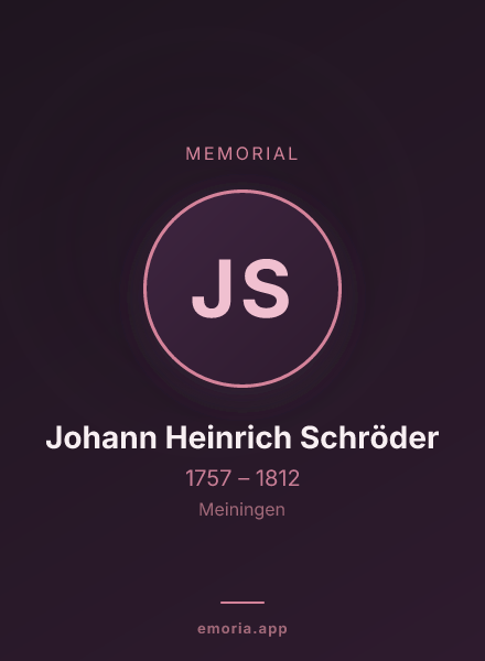 Memorial portrait of Johann Heinrich Schröder