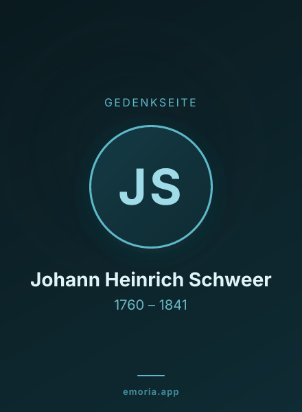 Gedenkportrait von Johann Heinrich Schweer