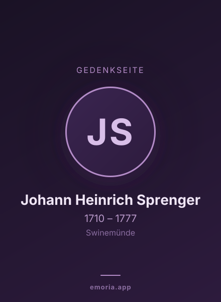 Gedenkportrait von Johann Heinrich Sprenger
