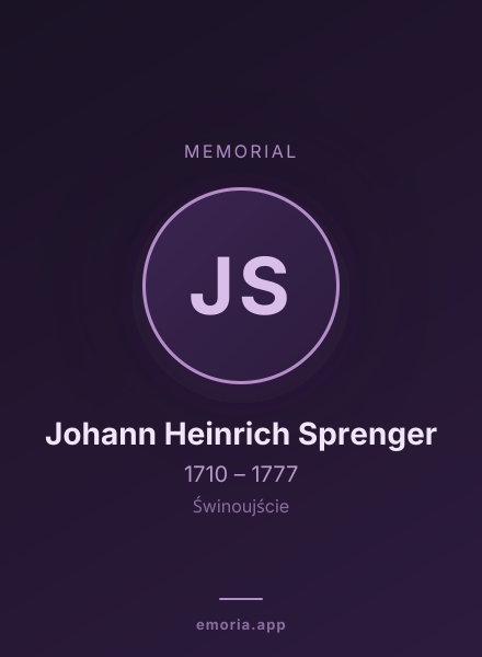 Memorial portrait of Johann Heinrich Sprenger