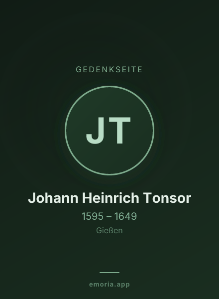 Gedenkportrait von Johann Heinrich Tonsor