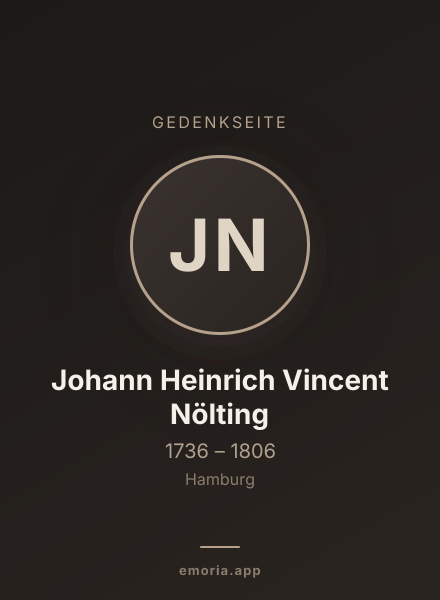 Gedenkportrait von Johann Heinrich Vincent Nölting