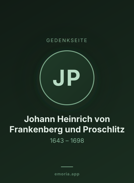 Gedenkportrait von Johann Heinrich von Frankenberg und Proschlitz
