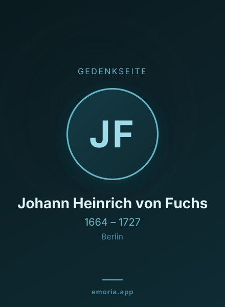 Gedenkportrait von Johann Heinrich von Fuchs