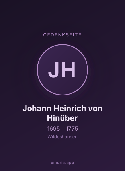 Gedenkportrait von Johann Heinrich von Hinüber
