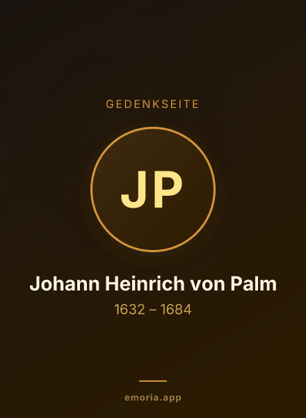 Gedenkportrait von Johann Heinrich von Palm