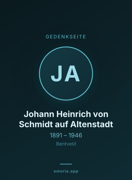 Gedenkportrait von Johann Heinrich von Schmidt auf Altenstadt