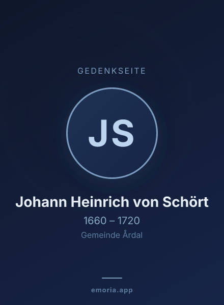 Gedenkportrait von Johann Heinrich von Schört