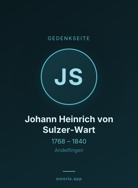 Gedenkportrait von Johann Heinrich von Sulzer-Wart