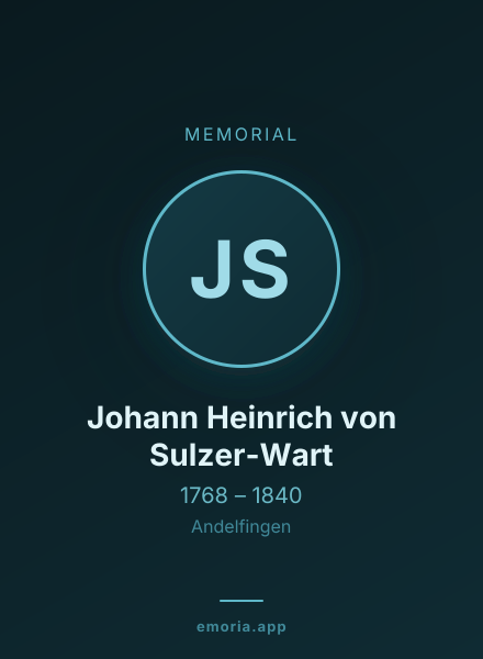 Memorial portrait of Johann Heinrich von Sulzer-Wart