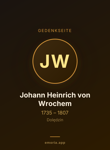 Gedenkportrait von Johann Heinrich von Wrochem