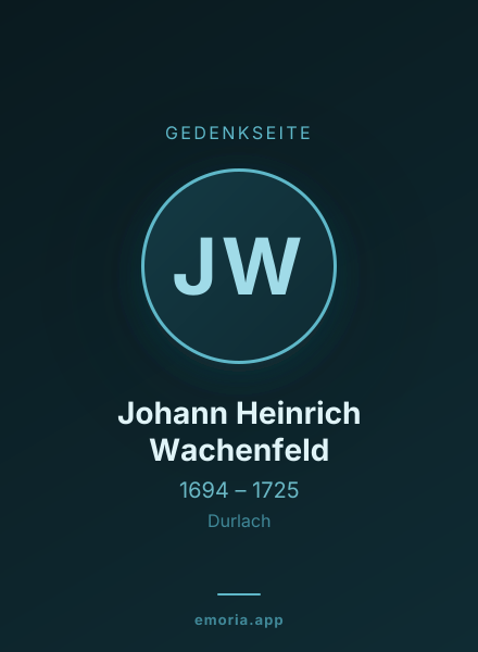 Gedenkportrait von Johann Heinrich Wachenfeld