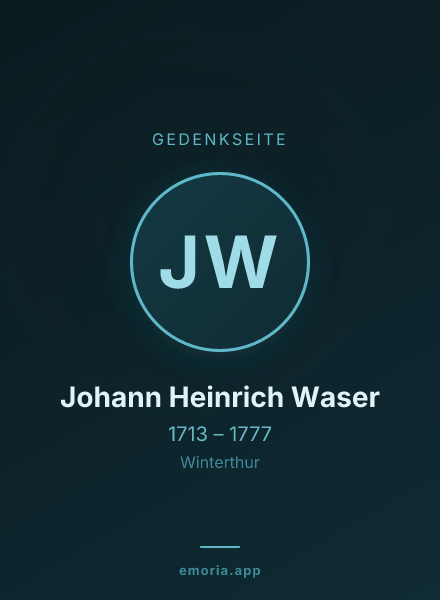 Gedenkportrait von Johann Heinrich Waser