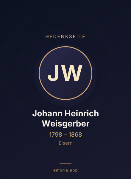 Gedenkportrait von Johann Heinrich Weisgerber