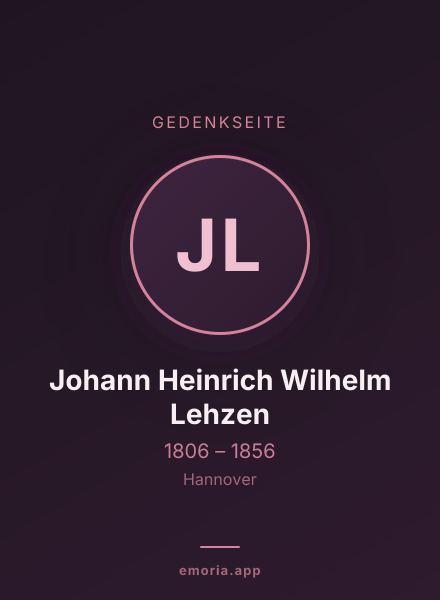 Gedenkportrait von Johann Heinrich Wilhelm Lehzen