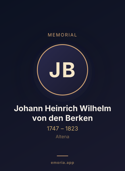 Memorial portrait of Johann Heinrich Wilhelm von den Berken