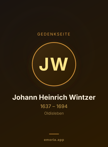 Gedenkportrait von Johann Heinrich Wintzer