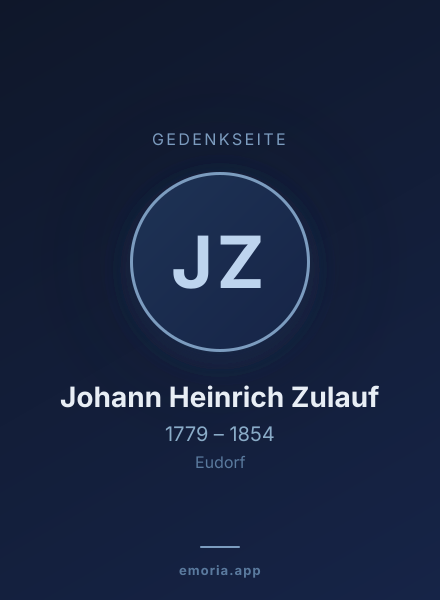Gedenkportrait von Johann Heinrich Zulauf