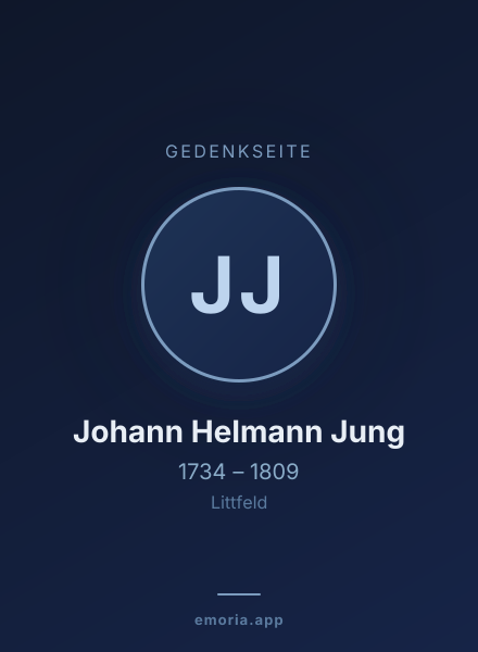 Gedenkportrait von Johann Helmann Jung