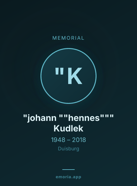 Memorial portrait of "johann ""hennes""" Kudlek
