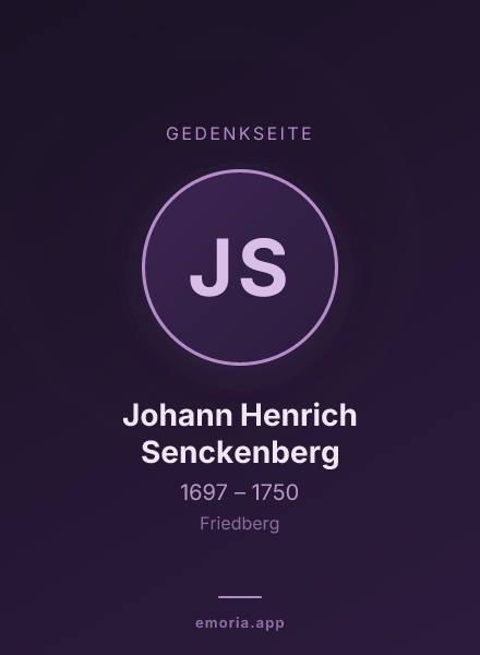 Gedenkportrait von Johann Henrich Senckenberg