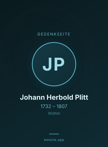 Gedenkportrait von Johann Herbold Plitt