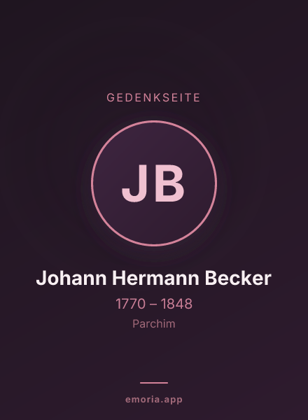 Gedenkportrait von Johann Hermann Becker