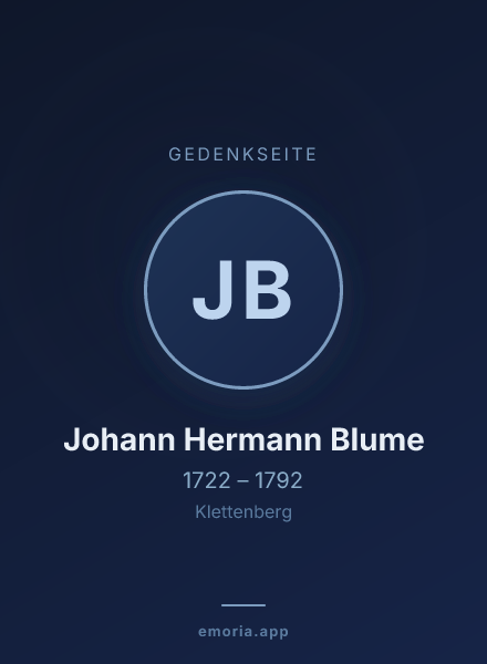 Gedenkportrait von Johann Hermann Blume