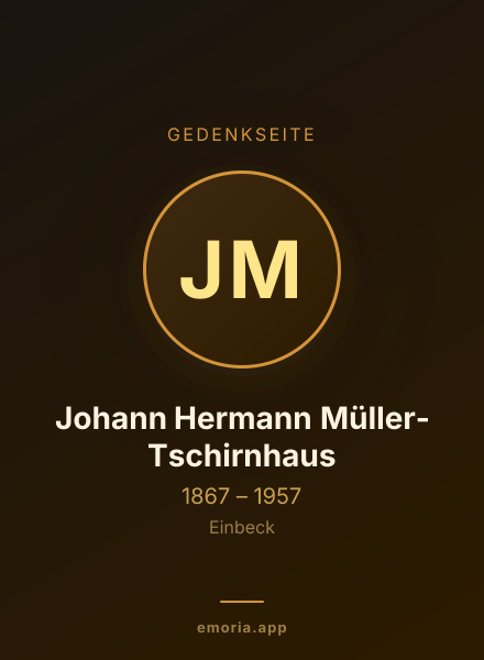 Gedenkportrait von Johann Hermann Müller-Tschirnhaus