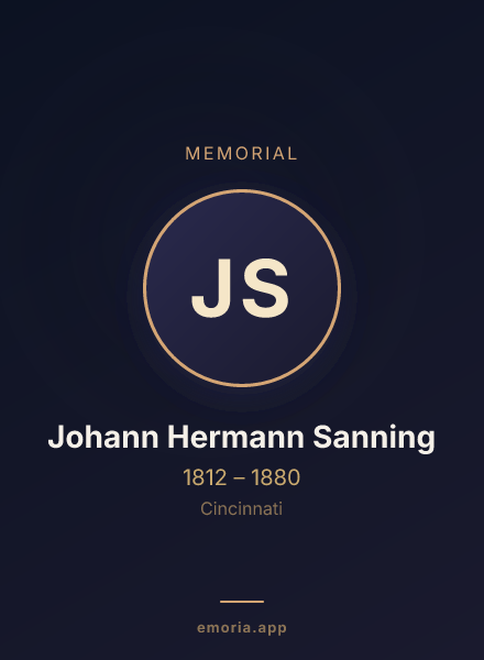 Memorial portrait of Johann Hermann Sanning