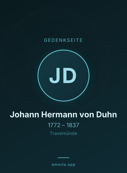 Gedenkportrait von Johann Hermann von Duhn