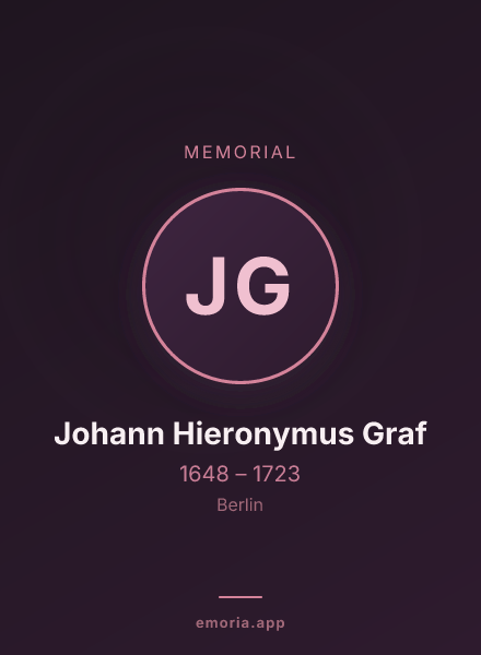 Memorial portrait of Johann Hieronymus Graf