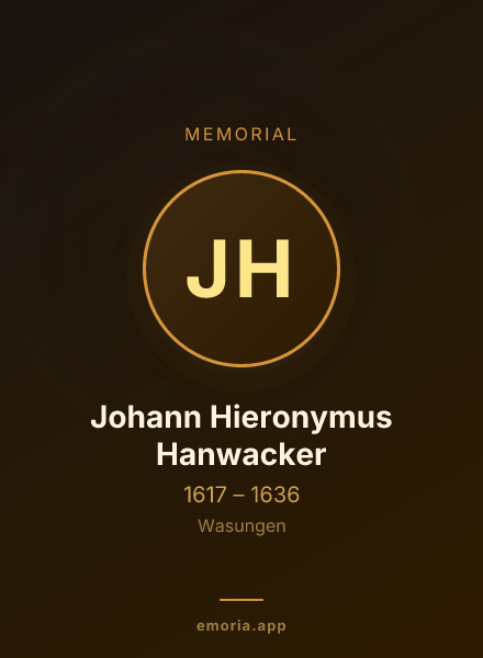 Memorial portrait of Johann Hieronymus Hanwacker
