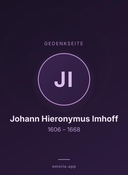 Gedenkportrait von Johann Hieronymus Imhoff