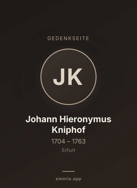 Gedenkportrait von Johann Hieronymus Kniphof