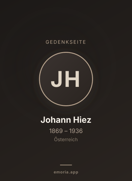 Gedenkportrait von Johann Hiez