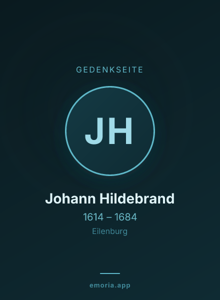 Gedenkportrait von Johann Hildebrand