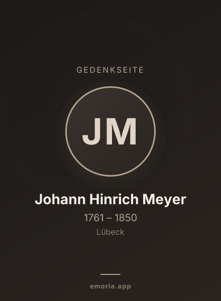 Gedenkportrait von Johann Hinrich Meyer