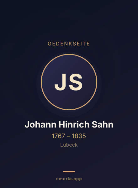 Gedenkportrait von Johann Hinrich Sahn