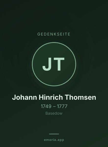 Gedenkportrait von Johann Hinrich Thomsen