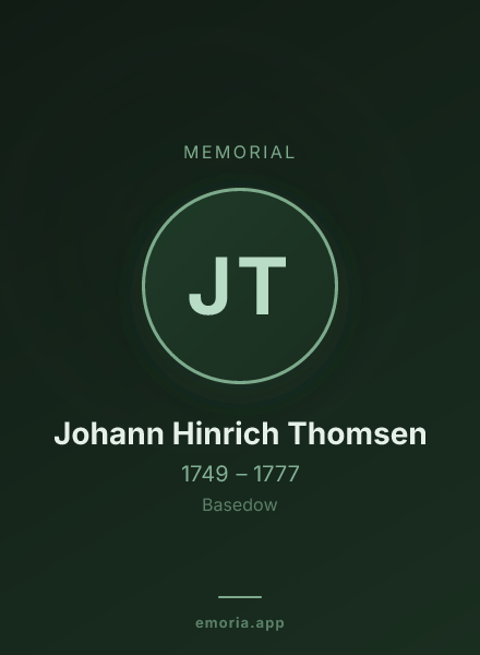 Memorial portrait of Johann Hinrich Thomsen