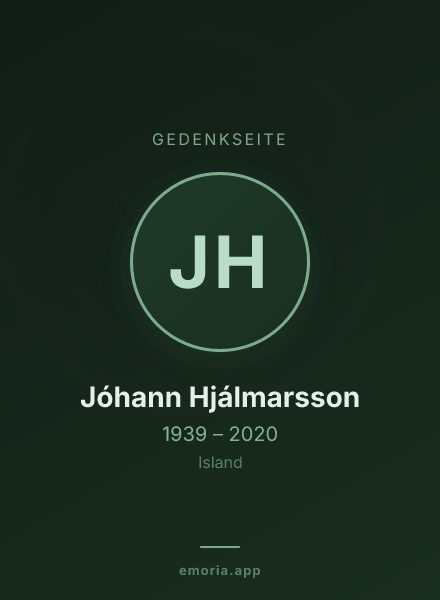 Gedenkportrait von Jóhann Hjálmarsson