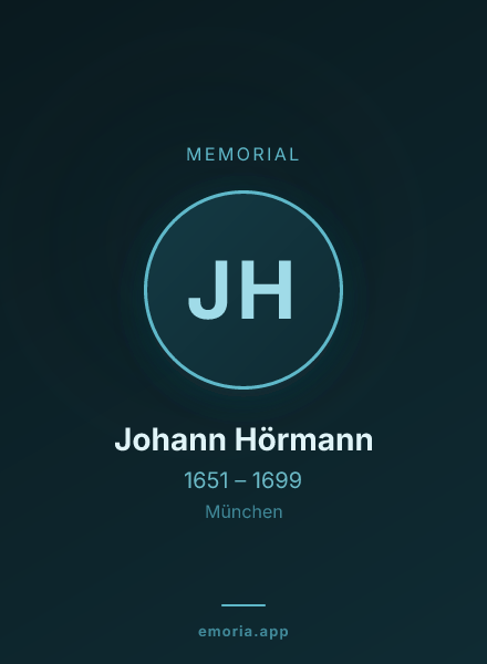 Memorial portrait of Johann Hörmann