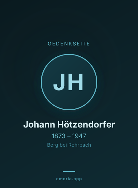 Gedenkportrait von Johann Hötzendorfer