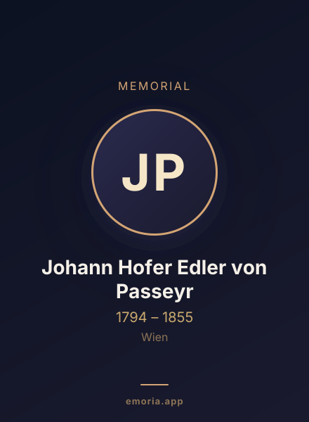 Memorial portrait of Johann Hofer Edler von Passeyr